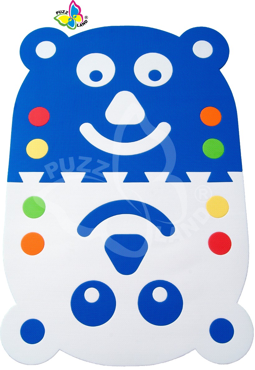 Pěnový koberec Panda modro - bílý