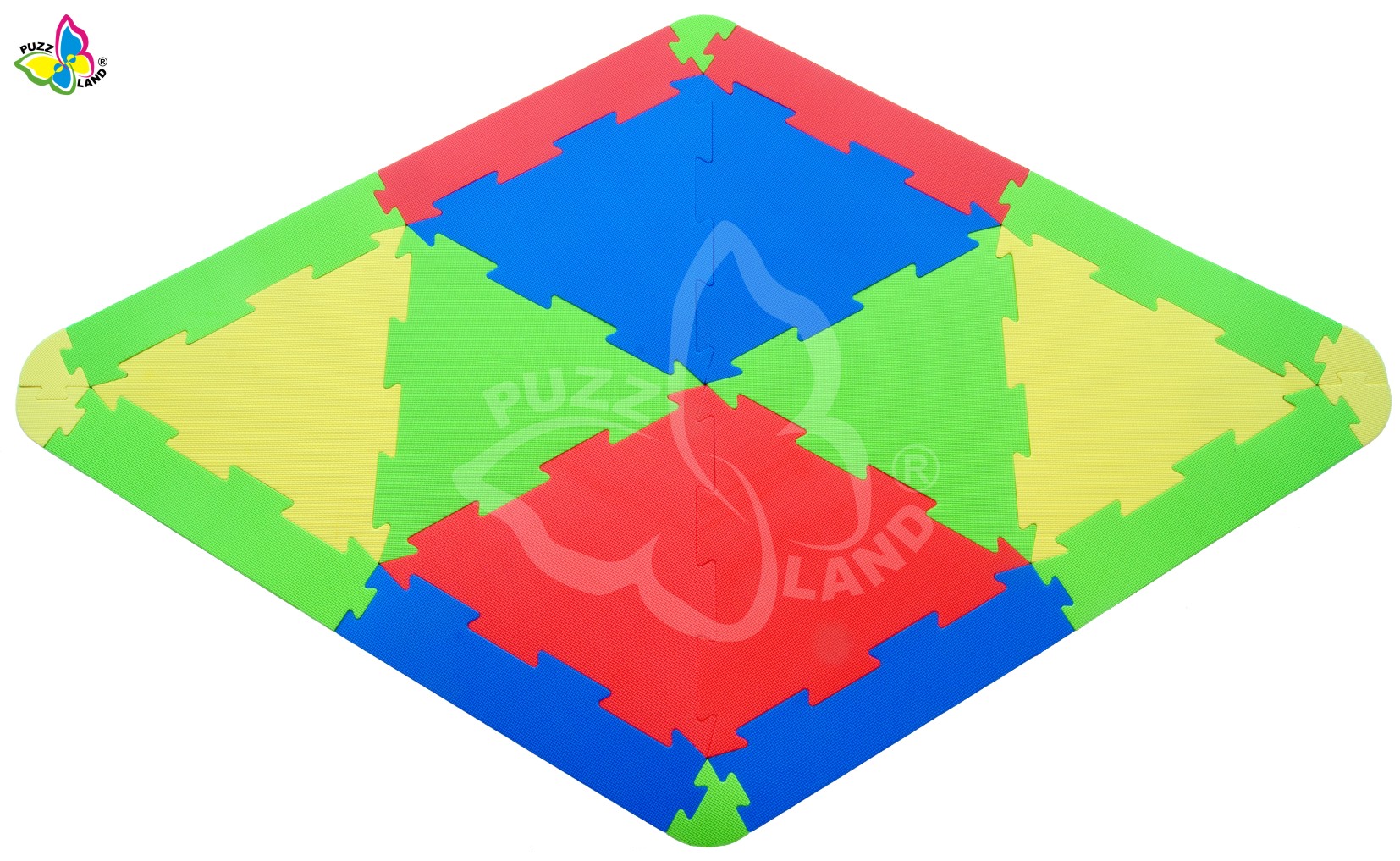 Pěnový koberec TRIANGL 8 červeno - modrý