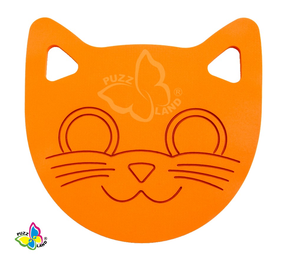 Pěnový podsedák - KOČKA - oranžový