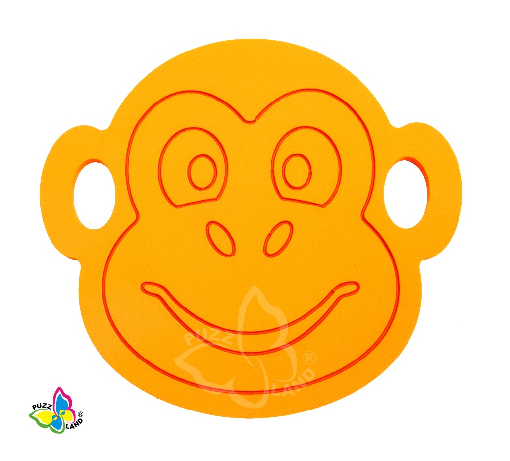 Pěnový podsedák - OPICE - oranžový