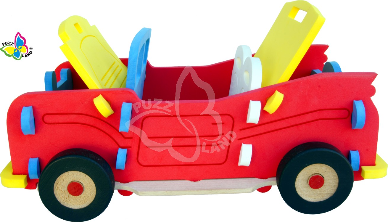 CABRIO červené s dřevěným podvozkem