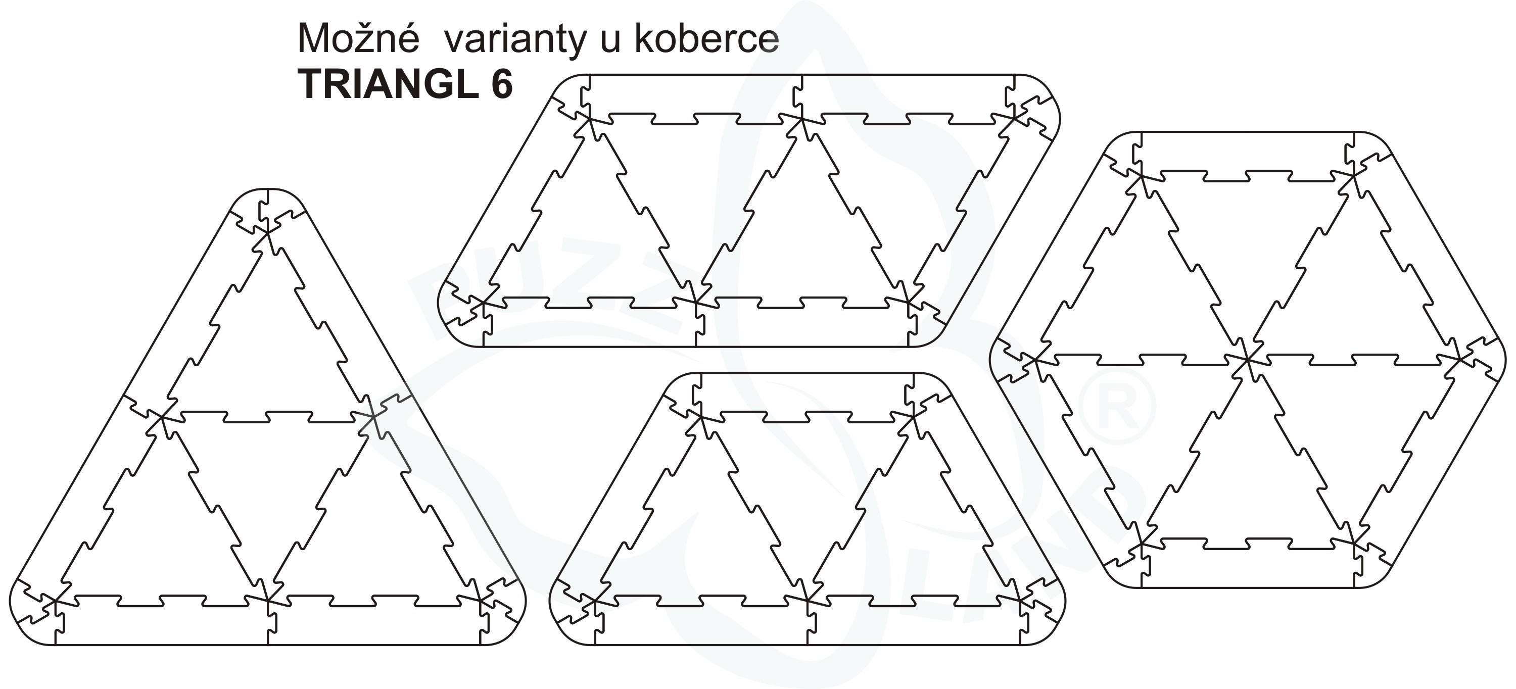 Pěnový koberec TRIANGL 6  bílo - červený