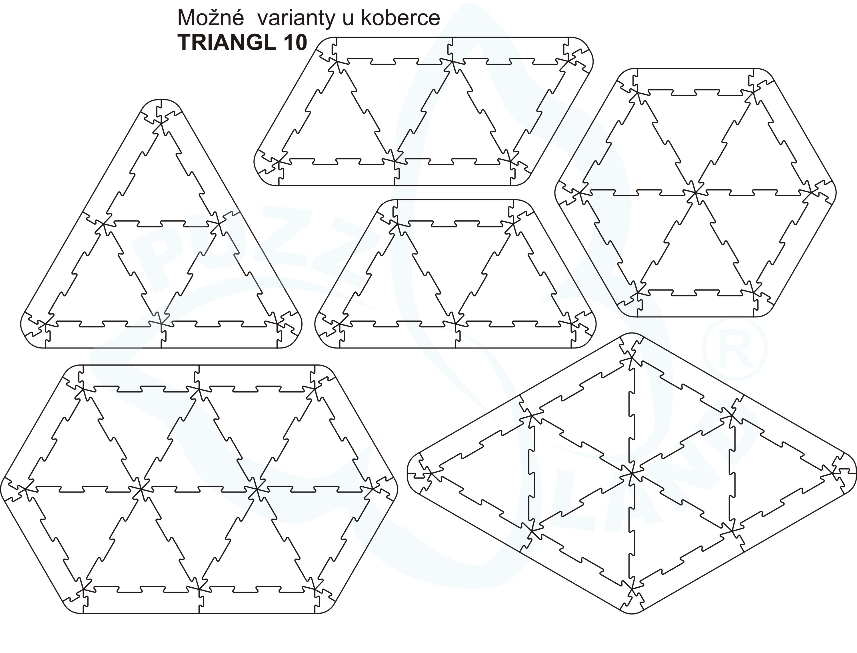 Pěnový koberec TRIANGL 10 červeno - modrý